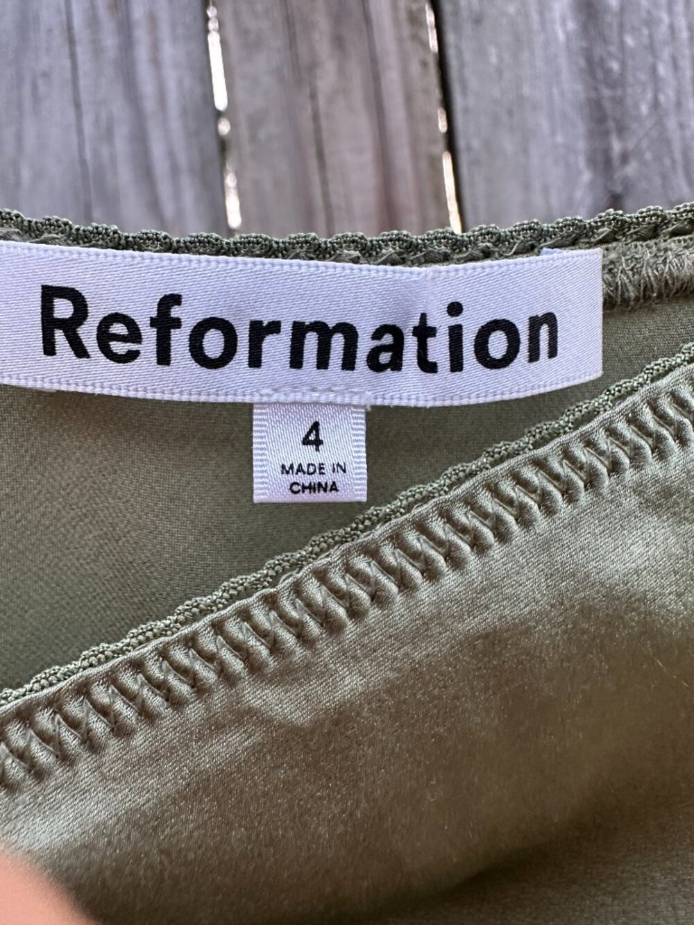 Reformation Layla Silk Skirt Artichoke Green Midi Slip 4 - Picture 9 of 10